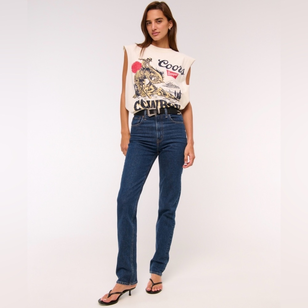Abercrombie & Fitch Dark Blue Straight Leg Jeans